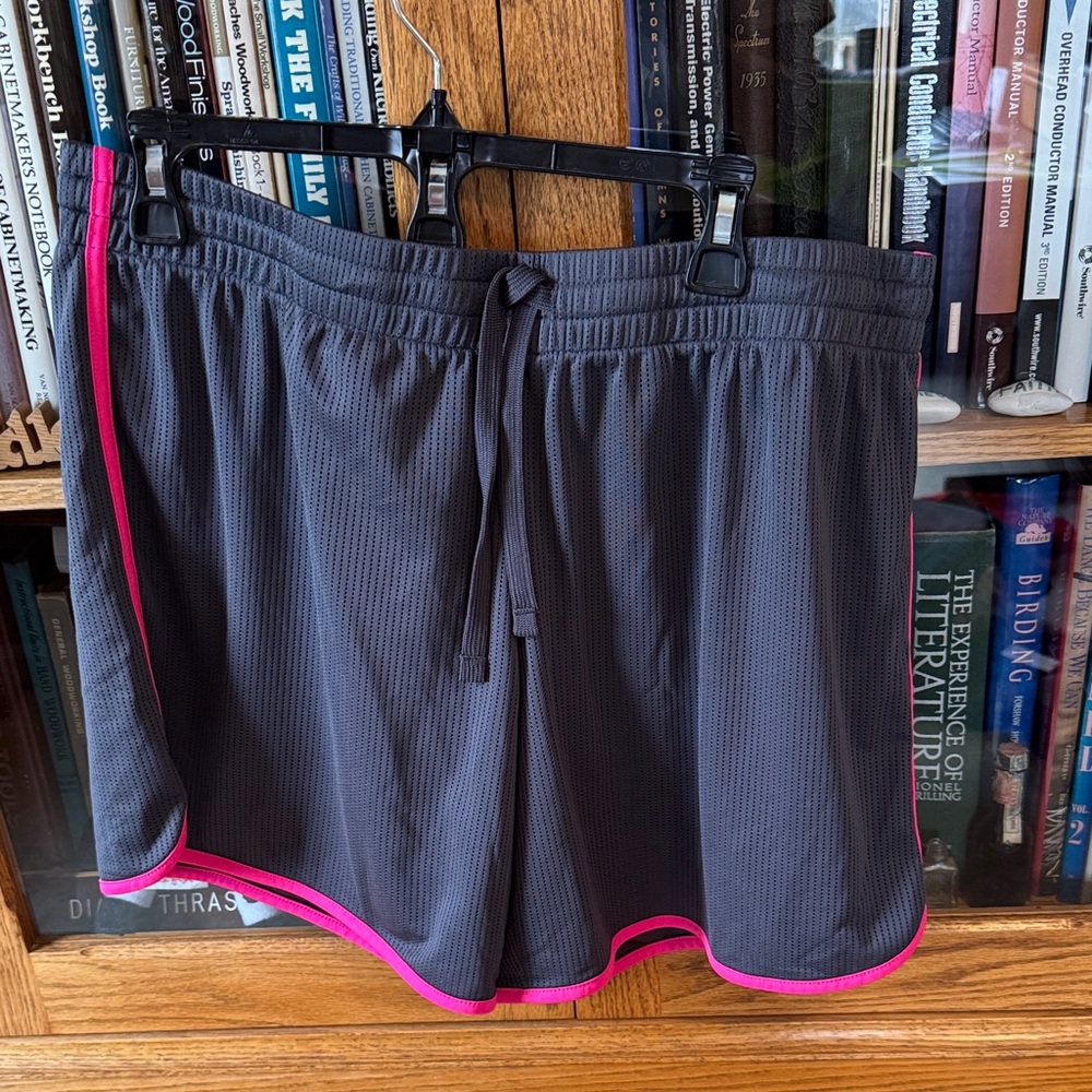 Athletic Works Gray Athletic Shorts with Pink Trim